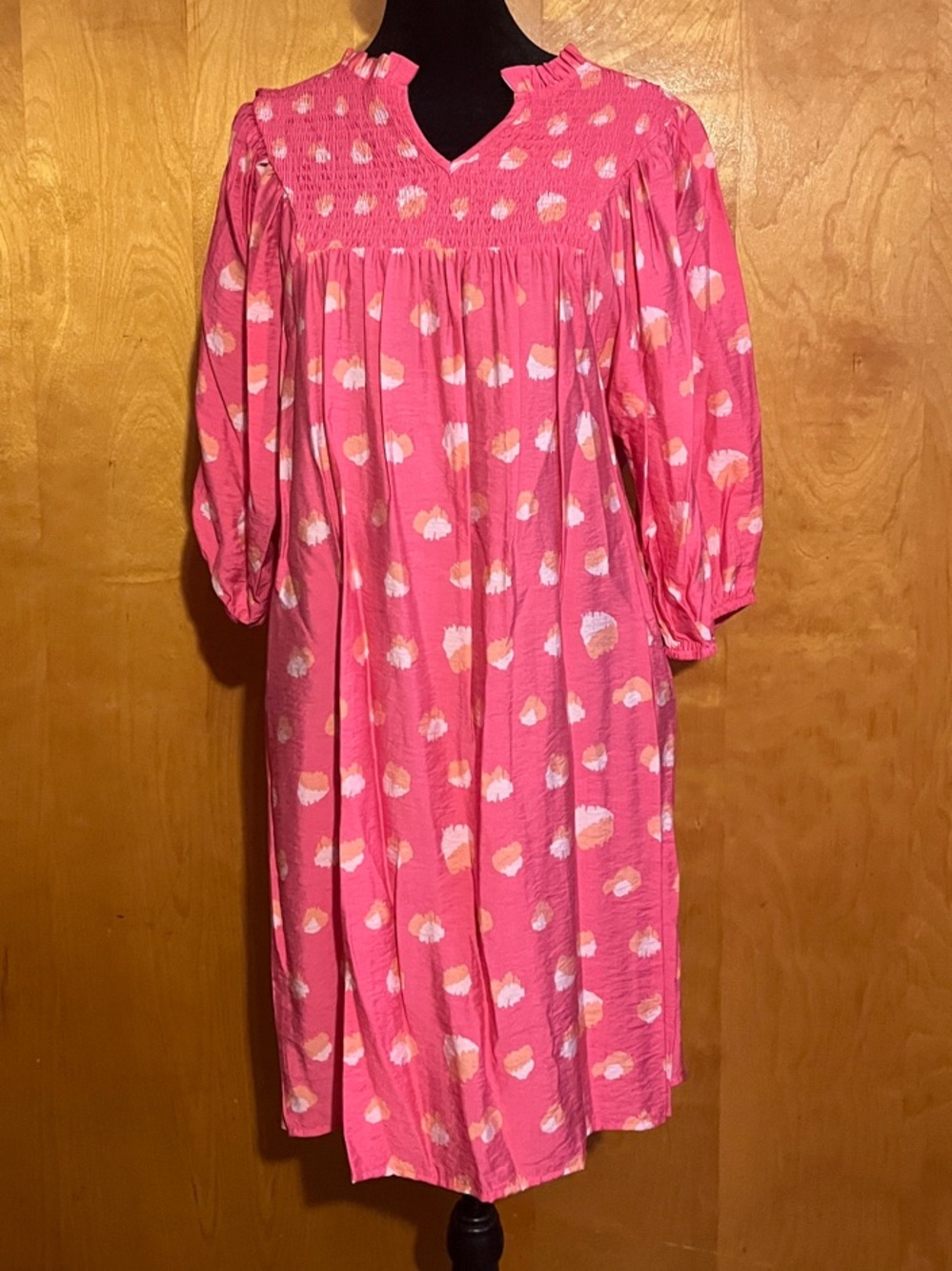 Michelle McDowell Medium Pink Amelia Rough Rider Mini Dress with Puff Sleeves